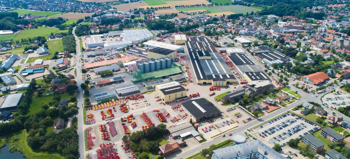 Drone image of the GRIMME headquarter in Damme